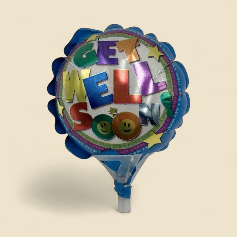 GET WELL SOON SMILEY 3.5 GET WELL SOON SMILEY 3.5" MINI MYLAR BALLOON