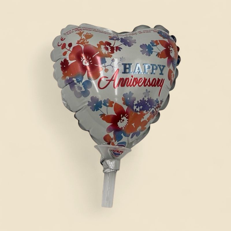 HAPPY ANNIVERSARY HEART 3.5 HAPPY ANNIVERSARY HEART 3.5" MINI MYLAR BALLOON