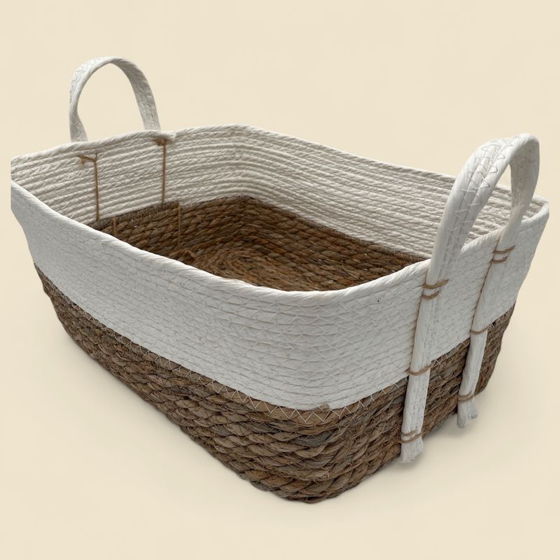 RECTANGULAR STRAW BASKET 17" L