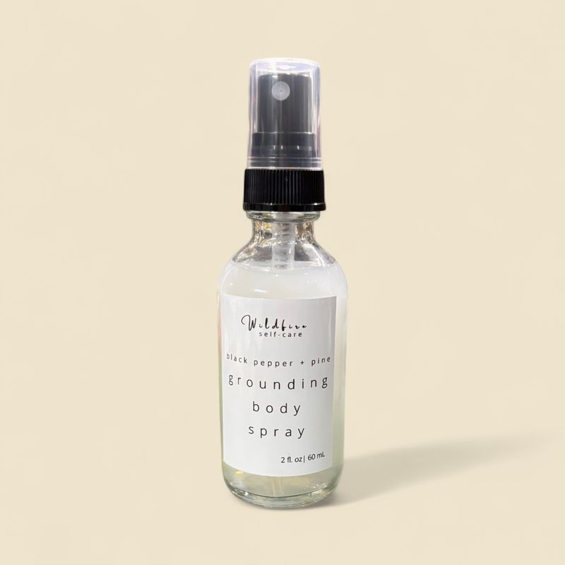 WILDFIRE SELF-CARE BLACK PEPPER + PINE GROUNDING BODY SPRAY 2 OZ