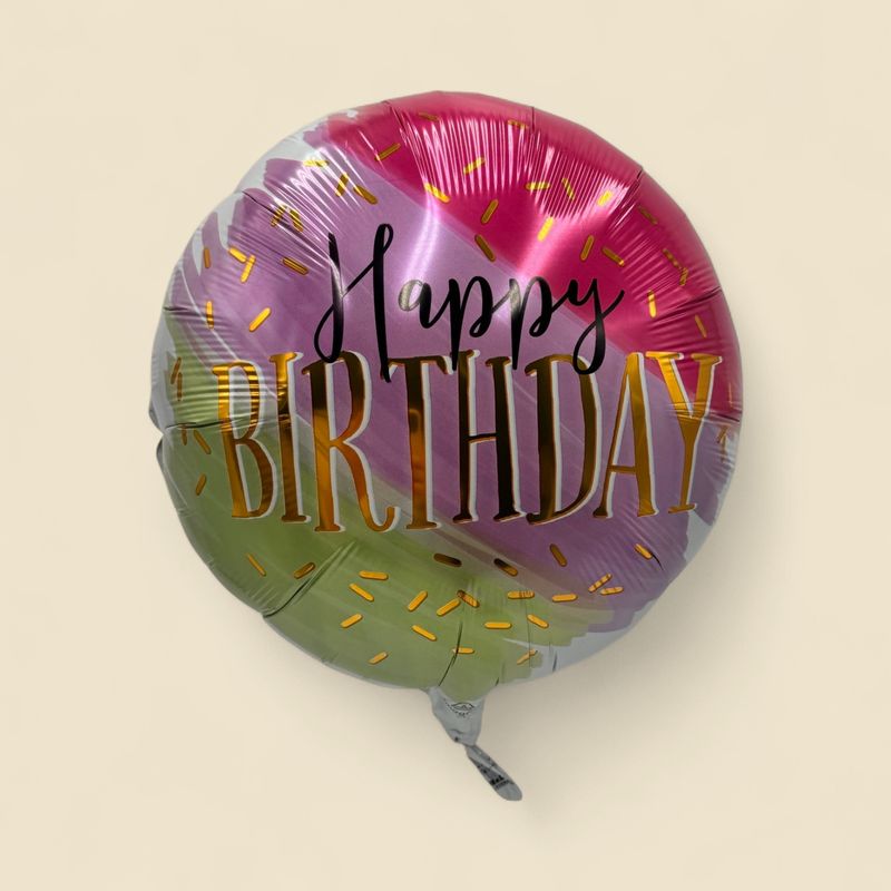 HAPPY BIRTHDAY WITH SPRINKLES 17 HAPPY BIRTHDAY WITH SPRINKLES 17" HELIUM FILLED MYLAR BALLOON