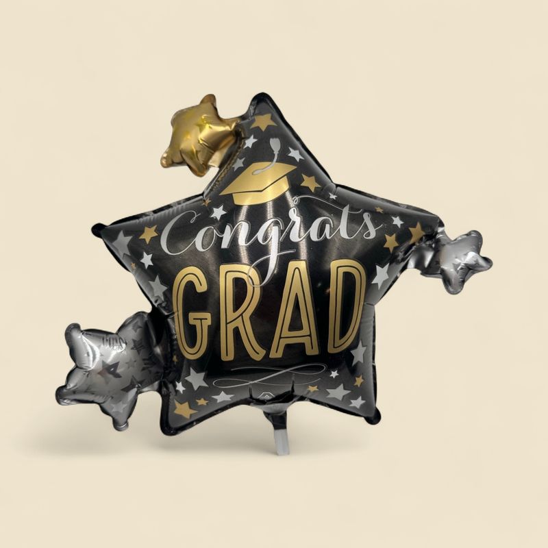 CONGRATS GRAD MULTI STARS 10 CONGRATS GRAD MULTI STARS 10" MYLAR BALLOON