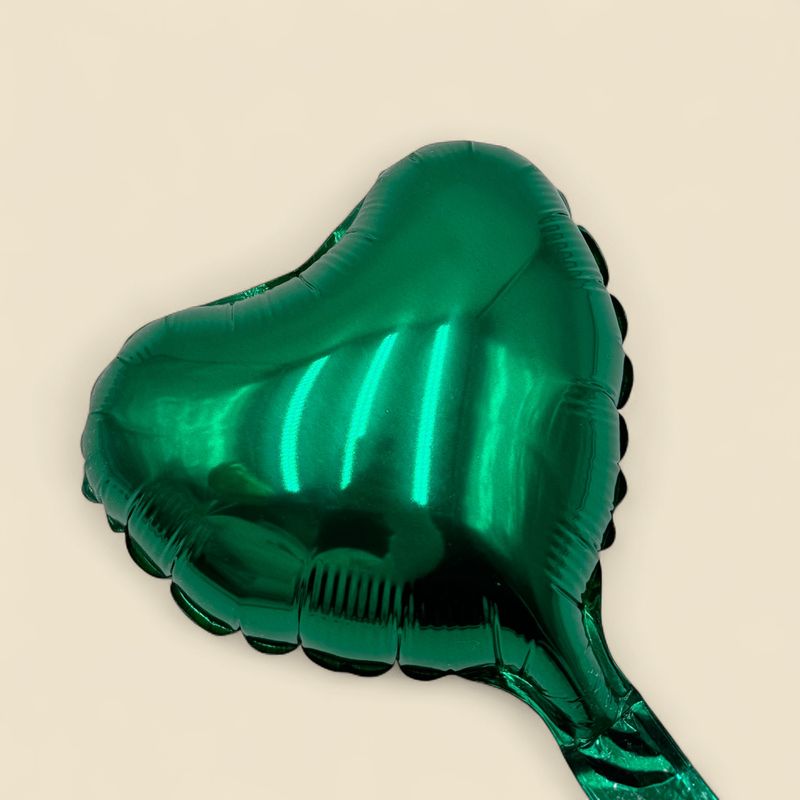 GREEN HEART 7 GREEN HEART 7" MYLAR BALLOON