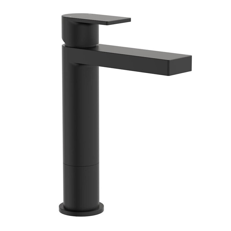 Clark Round Square Tower Basin Mixer - Matte Black