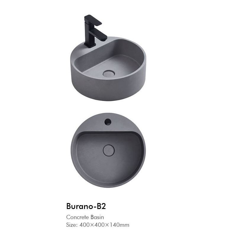 Burano Concrete Round Above Counter Basin 1TH