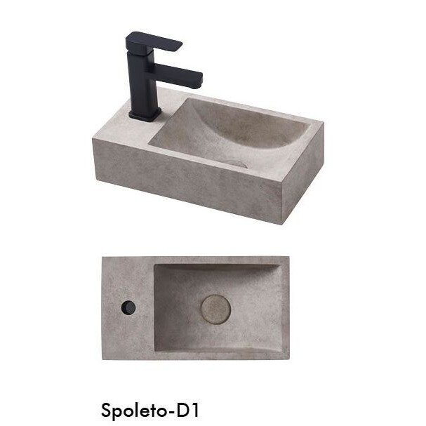 Spoleto Concrete Small Rectangle Above Counter Basin 1TH