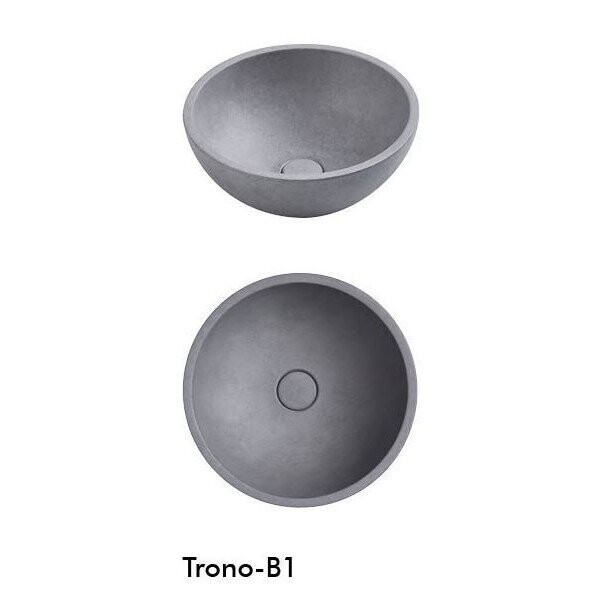 Trono Concrete Round Bowl Above Counter Basin