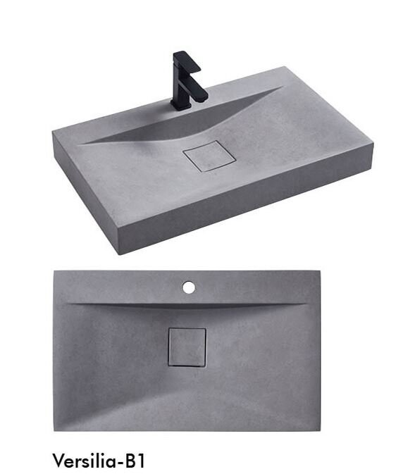 Versilia Concrete Rectangle Above Counter Basin 1TH