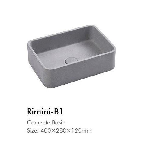 Rimini Concrete Rectangle Mini Above Counter Basin