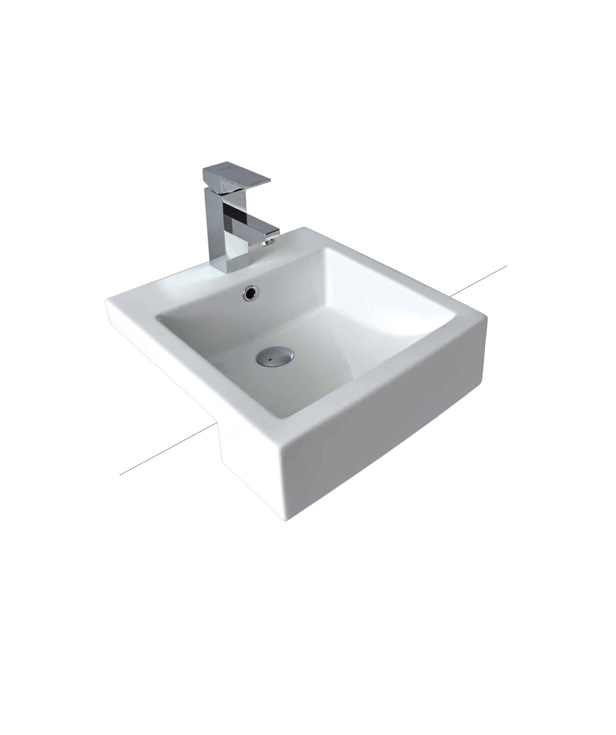 Kyra 210 Semi-Recessed Basin 440 x 480mm