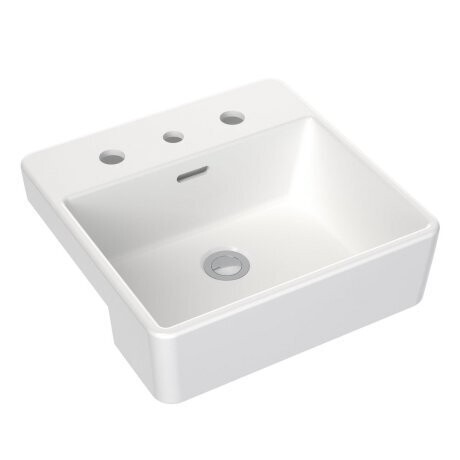 Clark Square Semi Recessed Basin Three Tap Hole
