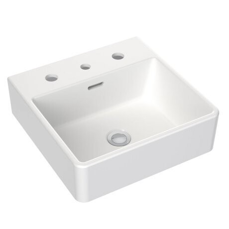 Clark Square Wall Basin 400mm - Three Tap Hole