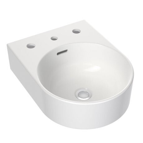 Clark Round Wall Basin 350mm - Three Tap Hole