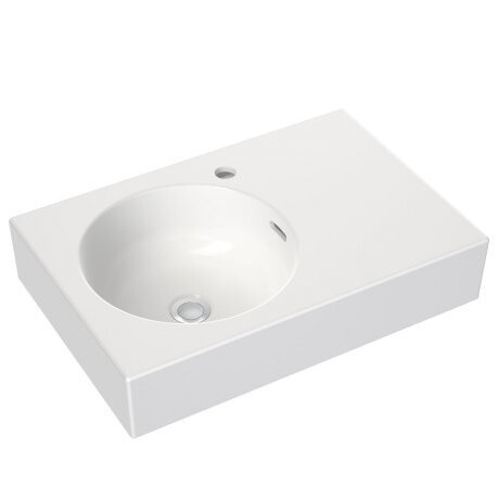 Clark Round Wall Basin With Shelf 600mm