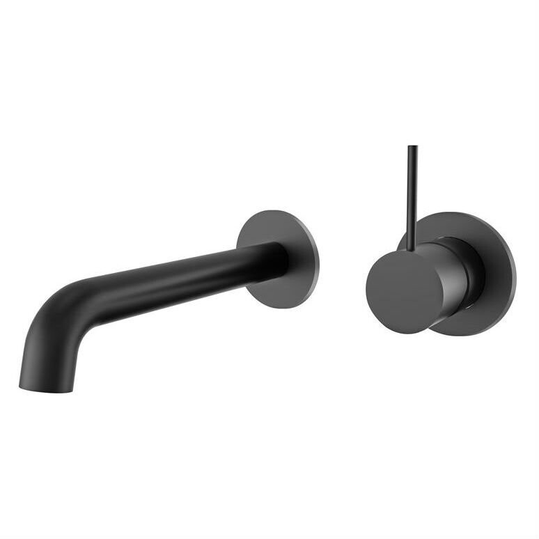 Mecca Wall Mixer Handle Up Matte Black