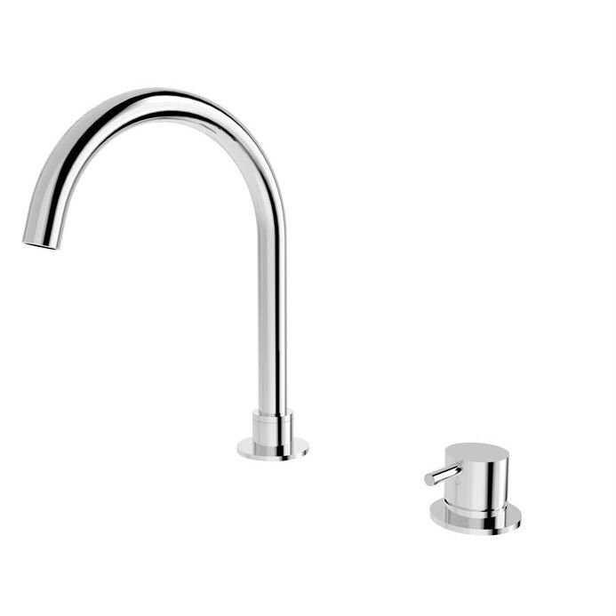 Mecca Hob Basin Mixer Round Spout Chrome