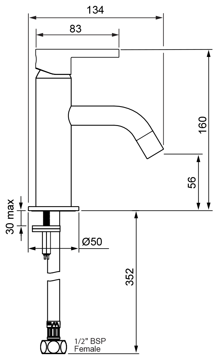 Arrow Basin Mixer Chrome