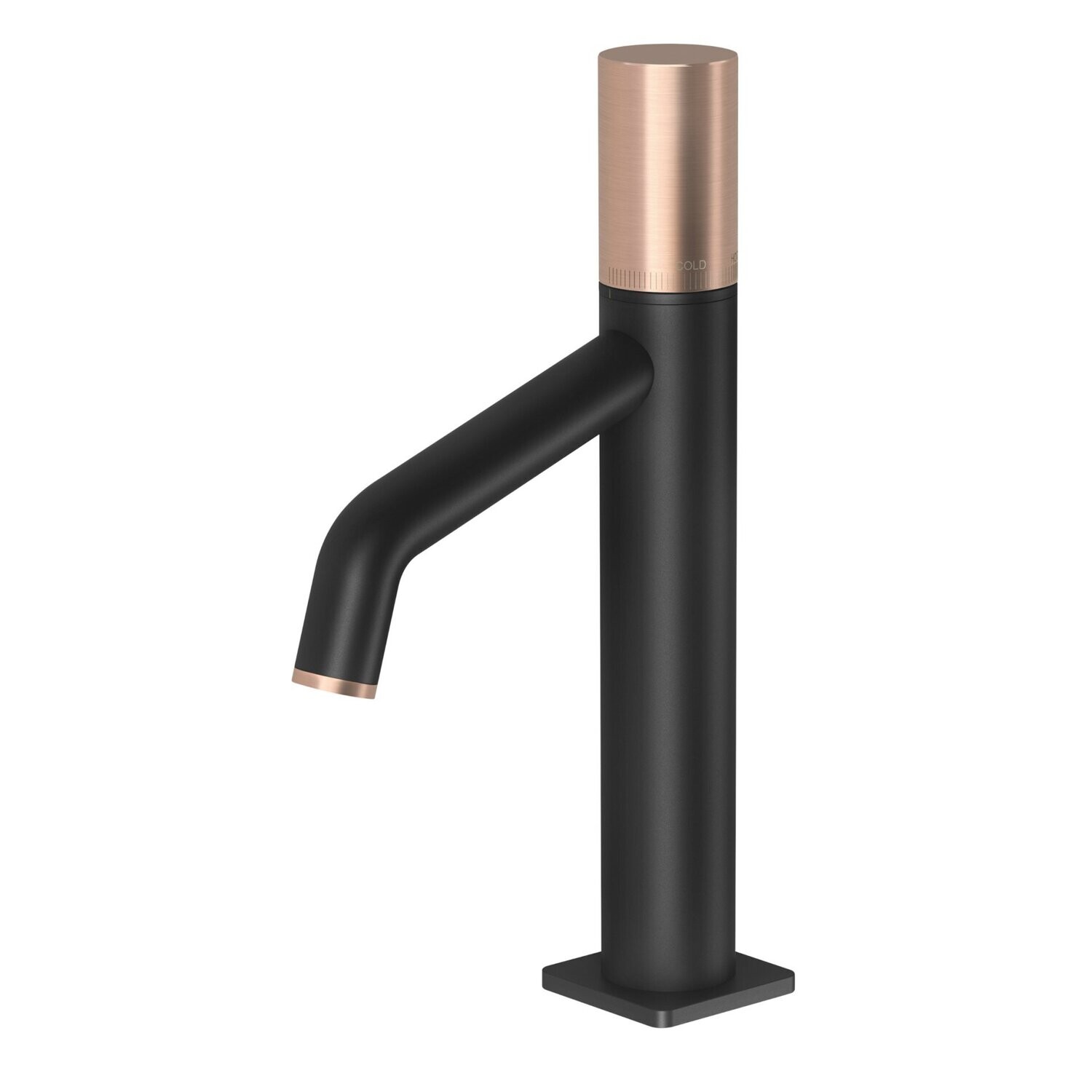 Toi Basin Mixer Matte Black/Brushed Rose Gold