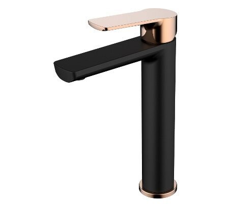 Akemi Vessel Mixer Black & Rose Gold