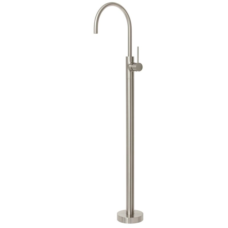 Vivid Slimline Floor Mounted Bath Mixer Brushed Nickel