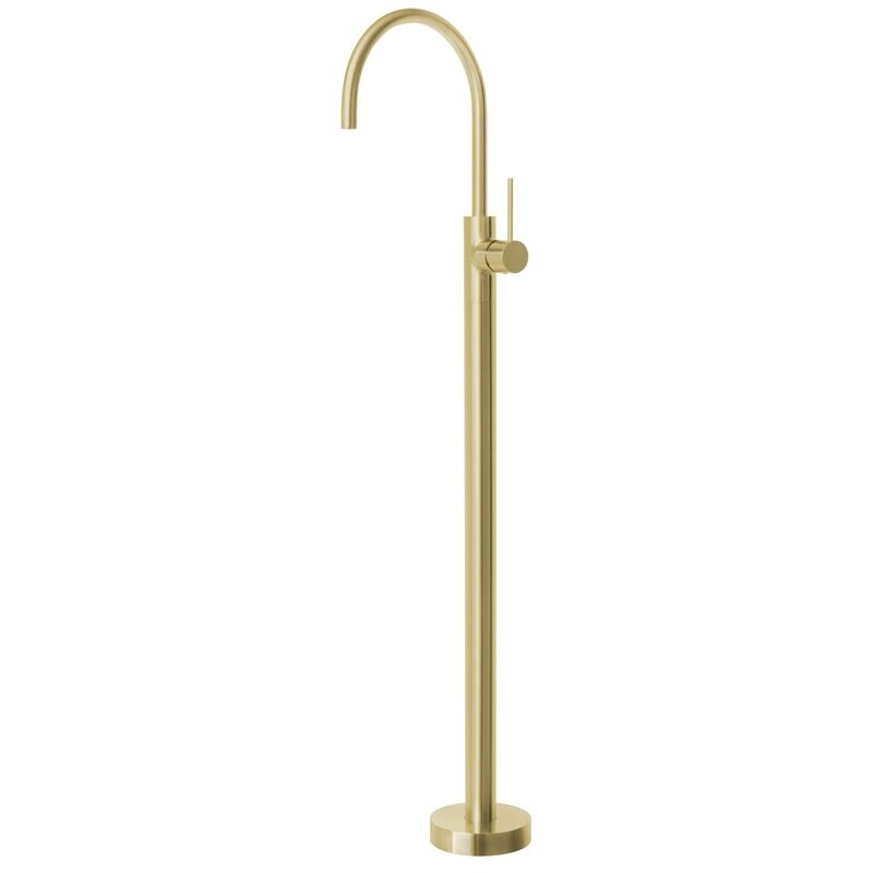 Vivid Slimline Floor Mounted Bath Mixer Brushed Gold