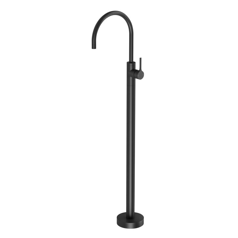 Vivid Slimline Oval Floor Mounted Bath Mixer Matte Black