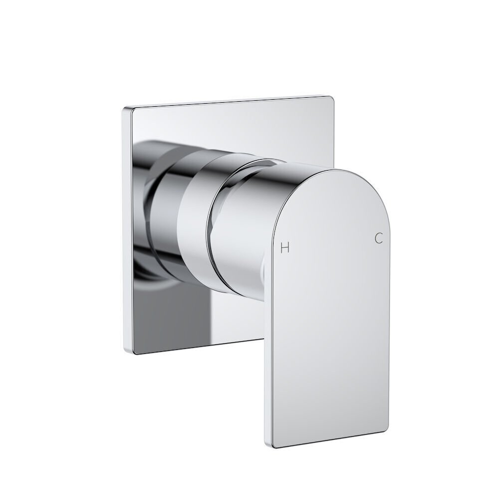 Round Square Wall Mixer - Chrome