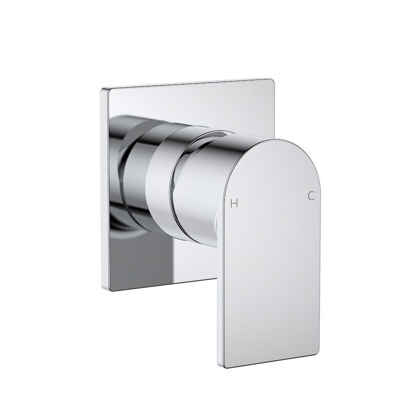 Round Square Wall Mixer - Chrome