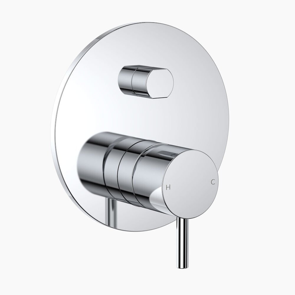 Round Pin Wall Mixer With Diverter - Chrome