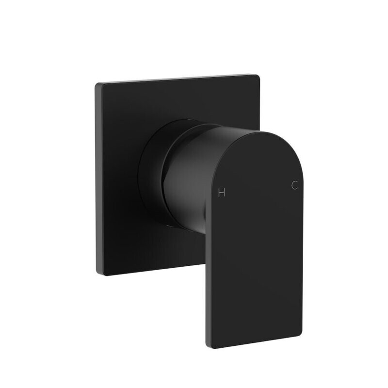 Round Square Wall Mixer - Matte Black