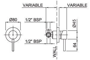 Medea Shower Mixer 80mm Plate