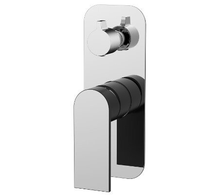Kiato Shower Diverter Mixer Black & Chrome