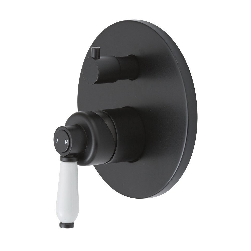 Eleanor Wall Mixer Diverter Matte Black