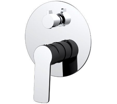Akemi Shower Mixer Diverter Black & Chrome