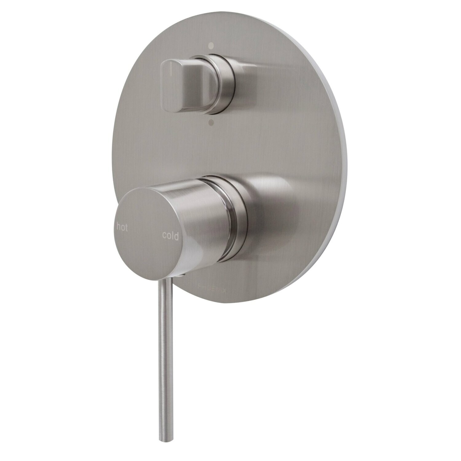 Vivid Slimline Oval Shower/Bath Diverter Mixer Brushed Nickel