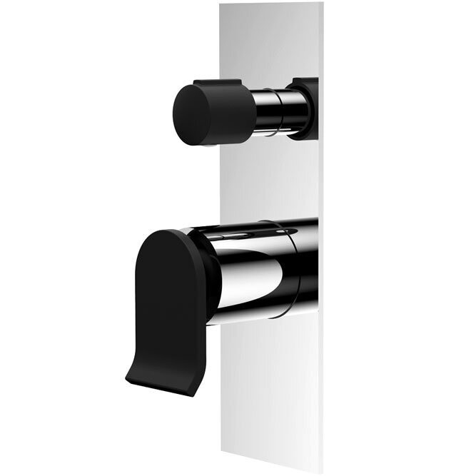 Lincoln Wall Mixer Diverter Chrome/Matte Black