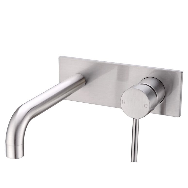 Dolce Wall Basin Mixer Stylish Brushed Nickel