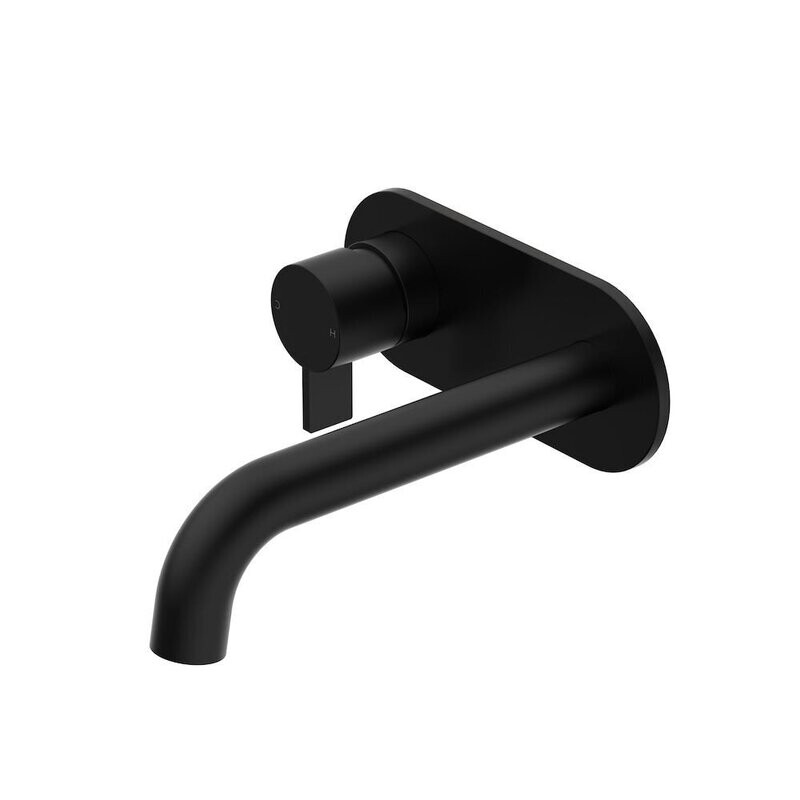 Round Blade Wall Basin/Bath Mixer 220mm - Matte Black