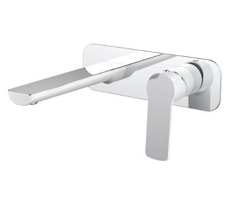 Akemi Wall Basin Mixer White & Chrome