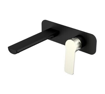 Akemi Wall Basin Mixer Black & Brushed Nickel Akemi Wall Basin Mixer Black & Brushed Nickel