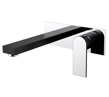 Kiato Wall Basin Set Black Chrome