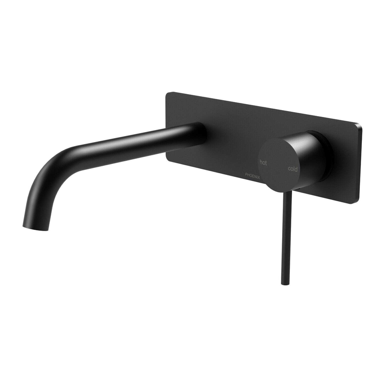 Vivid Slimline Wall Bath Set 180mm Curved Matte Black