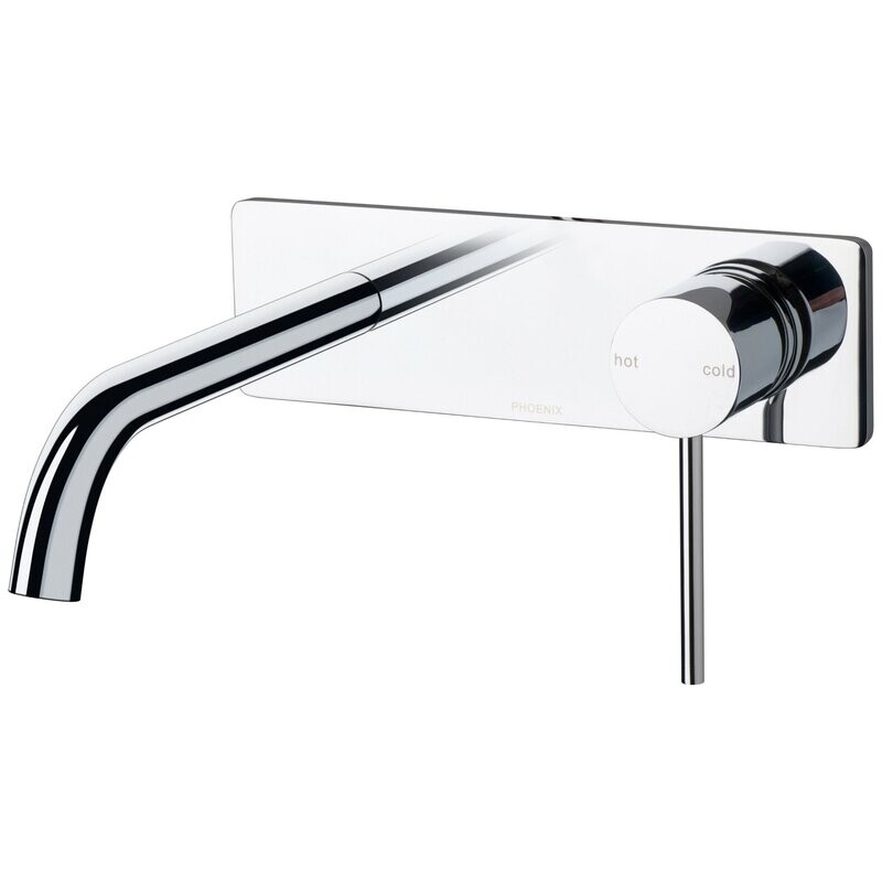Vivid Slimline Wall Basin Set 180mm Curved Chrome