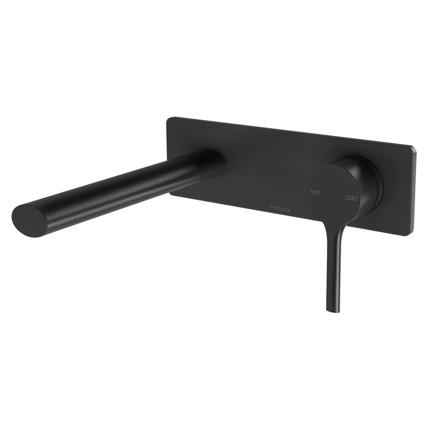 Vivid Slimline Oval Wall Basin Mixer Set 175mm Matte Black