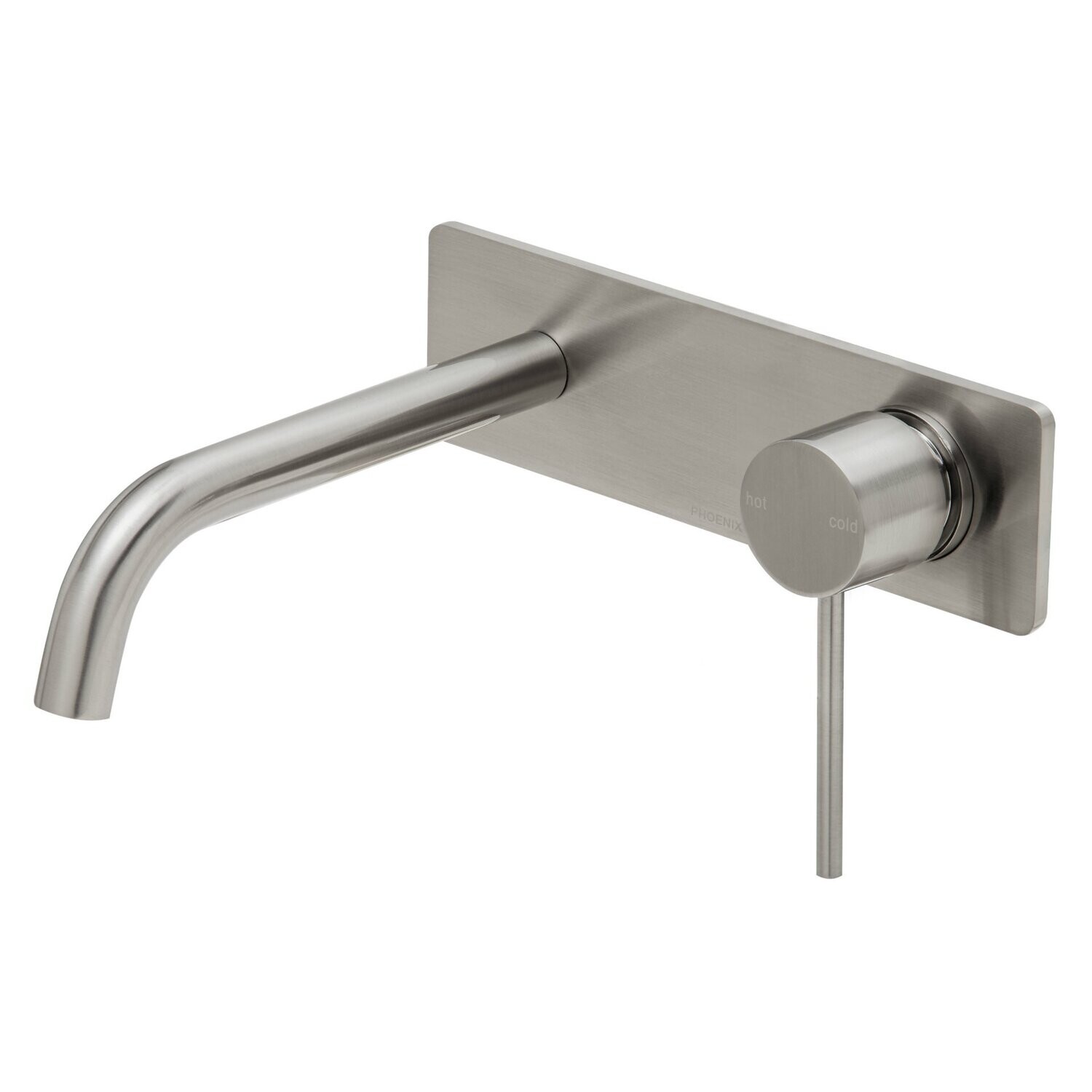 Vivid Slimline Wall Bath Set 180mm Curved Brushed Nickel