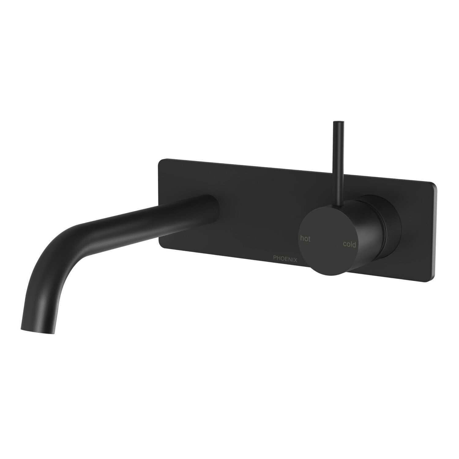 Vivid Slimline Up Wall Basin Bath Mixer Set Matte Black