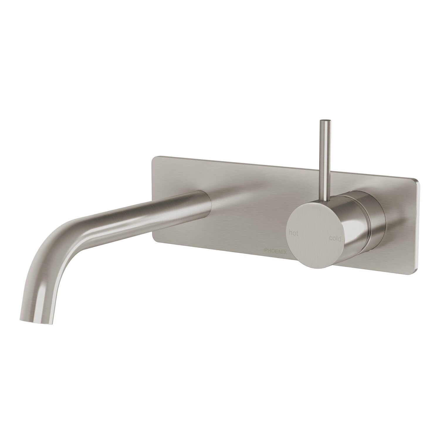 Vivid Slimline Up Wall Basin Bath Mixer Set Brushed Nickel