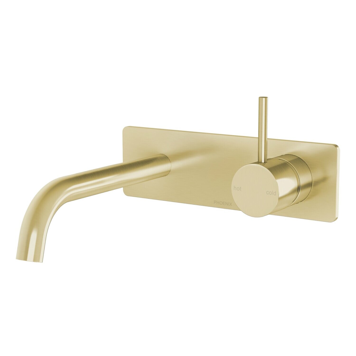 Vivid Slimline Up Wall Basin Bath Mixer Set Brushed Gold