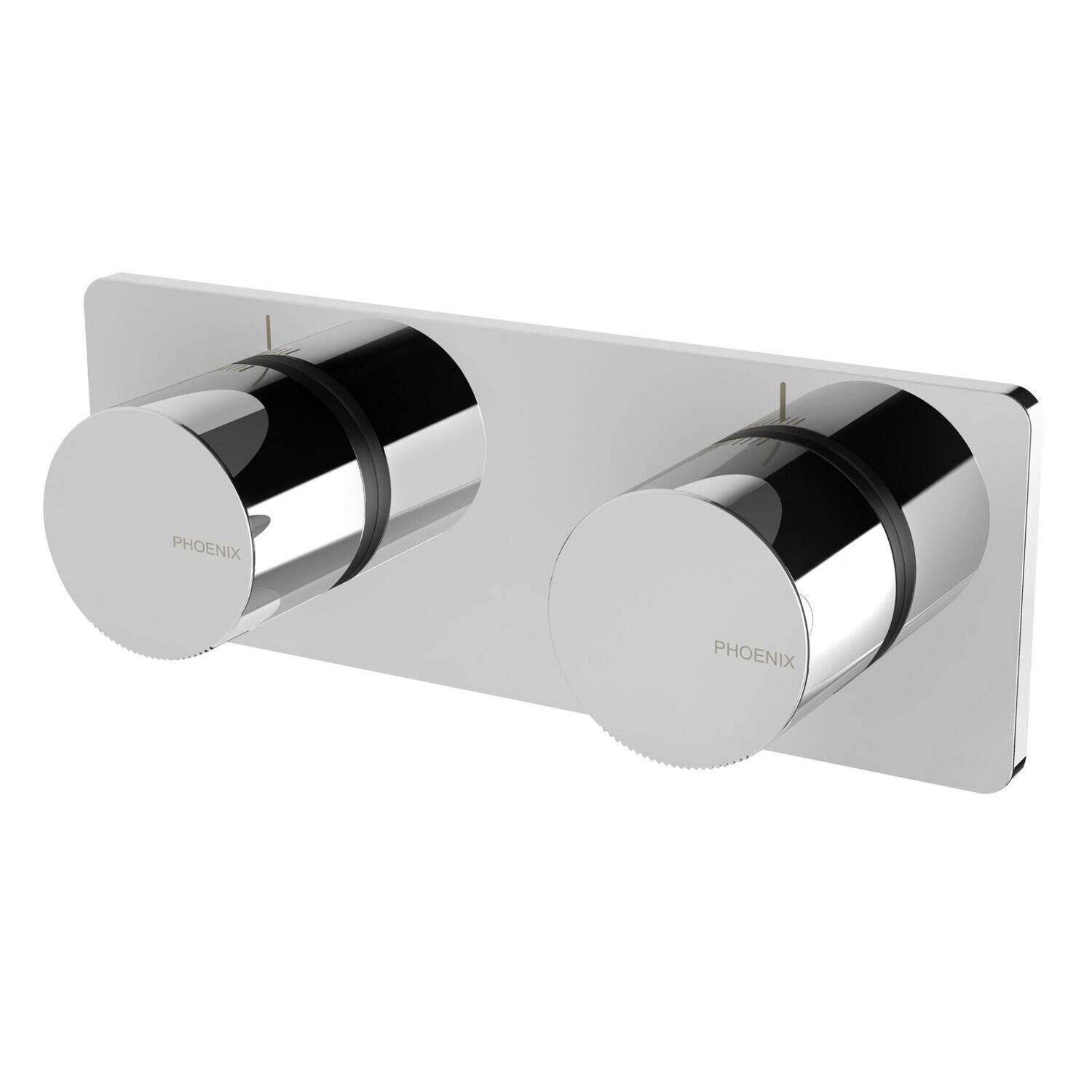 Toi Twin Shower/Wall Mixer Chrome