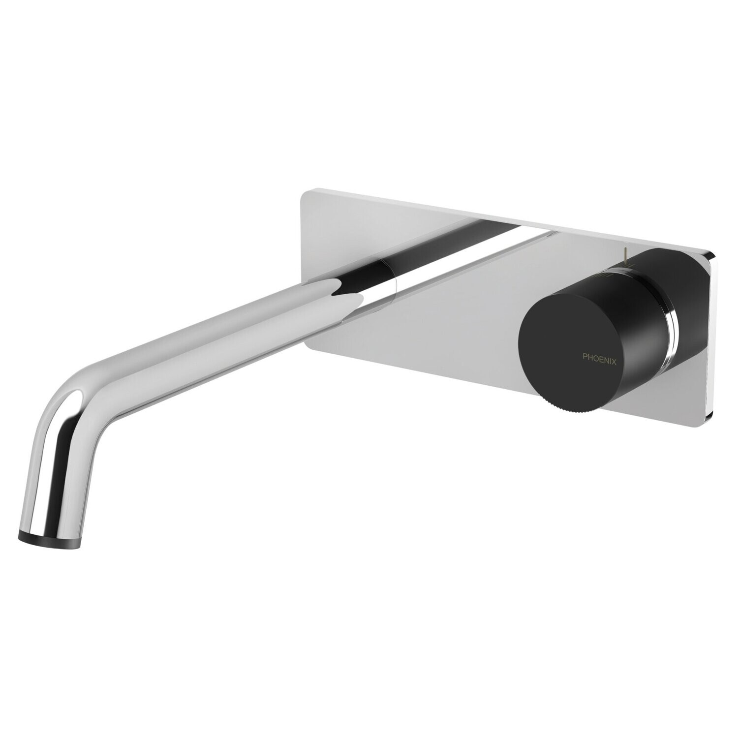 Toi Wall Basin/Bath Mixer Set 180mm Chrome/Matte Black